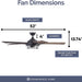 52 in. Indoor Outdoor LED Ceiling Fan with Light, Remote Control, Reversible Fan for Summer Winter, Black Outdoor Fan-7-ErisView