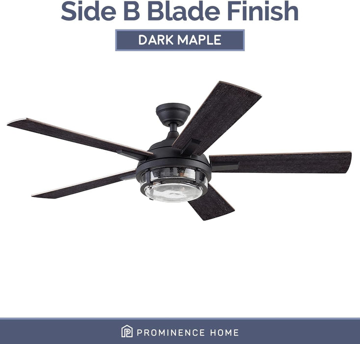 52 in. Indoor Outdoor LED Ceiling Fan with Light, Remote Control, Reversible Fan for Summer Winter, Black Outdoor Fan-8-ErisView