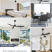 52 in. Indoor Outdoor Modern Ceiling Fan with Light and Remote, Reversible Ceiling Fan for Living Room Bedroom, Bathroom, Matte Black Outdoor Fan-5-ErisView