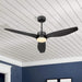 52 in. Indoor Outdoor Modern Ceiling Fan with Light and Remote, Reversible Ceiling Fan for Living Room Bedroom, Bathroom, Matte Black Outdoor Fan-7-ErisView