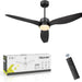 52 in. Indoor Outdoor Modern Ceiling Fan with Light and Remote, Reversible Ceiling Fan for Living Room Bedroom, Bathroom, Matte Black Outdoor Fan-1-ErisView