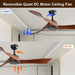 52 in. Indoor Outdoor Modern Ceiling Fan without Light with Solid Wood Blade Reversible Ceiling Fan for Porch-ErisView