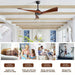 52 in. Indoor Outdoor Modern Ceiling Fan without Light with Solid Wood Blade Reversible Ceiling Fan for Porch-ErisView