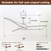 52 in. Indoor Outdoor Modern Ceiling Fan without Light with Solid Wood Blade Reversible Ceiling Fan for Porch-ErisView