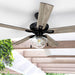 52 in. Indoor Outdoor Modern Farmhouse Ceiling Fan with Light, Bronze LED Ceiling Fan with Light Pull Chain, Reversible Ceiling Fan Summer Winter-3-ErisView