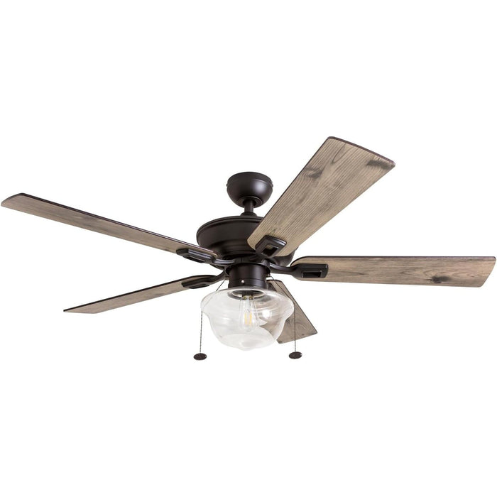 52 in. Indoor Outdoor Modern Farmhouse Ceiling Fan with Light, Bronze LED Ceiling Fan with Light Pull Chain, Reversible Ceiling Fan Summer Winter-1-ErisView