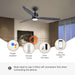 52 in. Indoor Outdoor Reversible Silent Ceiling Fan, Wood Ceiling Fan with Lights and Remote, 3 Blade Propeller Smart Ceiling Fan for Bedroom Living Room-20-ErisView