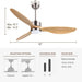 52 in. Indoor Outdoor Reversible Silent Ceiling Fan, Wood Ceiling Fan with Lights and Remote, 3 Blade Propeller Smart Ceiling Fan for Bedroom Living Room-26-ErisView