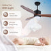 52 in. Indoor Outdoor Reversible Silent Ceiling Fan, Wood Ceiling Fan with Lights and Remote, 3 Blade Propeller Smart Ceiling Fan for Bedroom Living Room-29-ErisView