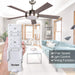 52 in. Indoor Outdoor Reversible Silent Ceiling Fan, Wood Ceiling Fan with Lights and Remote, 3 Blade Propeller Smart Ceiling Fan for Bedroom Living Room-36-ErisView