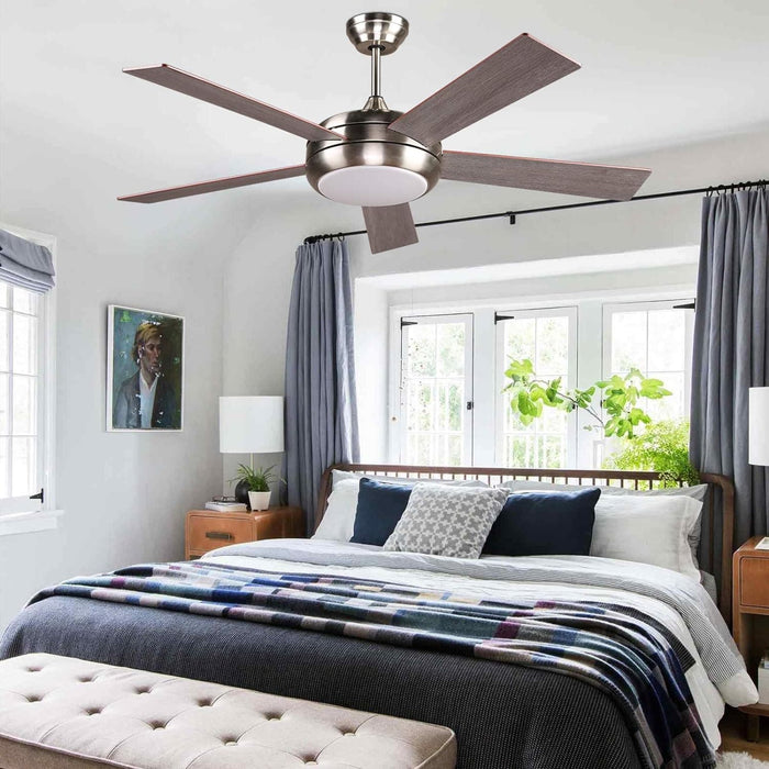 52 in. Indoor Outdoor Reversible Silent Ceiling Fan, Wood Ceiling Fan with Lights and Remote, 3 Blade Propeller Smart Ceiling Fan for Bedroom Living Room-39-ErisView