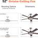 52 in. Indoor Outdoor Reversible Silent Ceiling Fan, Wood Ceiling Fan with Lights and Remote, 3 Blade Propeller Smart Ceiling Fan for Bedroom Living Room-40-ErisView