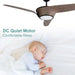 52 in. Indoor Outdoor Reversible Silent Ceiling Fan, Wood Ceiling Fan with Lights and Remote, 3 Blade Propeller Smart Ceiling Fan for Bedroom Living Room-45-ErisView