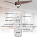 52 in. Indoor Outdoor Reversible Silent Ceiling Fan, Wood Ceiling Fan with Lights and Remote, 3 Blade Propeller Smart Ceiling Fan for Bedroom Living Room-46-ErisView