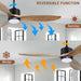 52 in. Indoor Outdoor Reversible Silent Ceiling Fan, Wood Ceiling Fan with Lights and Remote, 3 Blade Propeller Smart Ceiling Fan for Bedroom Living Room-5-ErisView