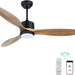52 in. Indoor Outdoor Reversible Silent Ceiling Fan, Wood Ceiling Fan with Lights and Remote, 3 Blade Propeller Smart Ceiling Fan for Bedroom Living Room-1-ErisView