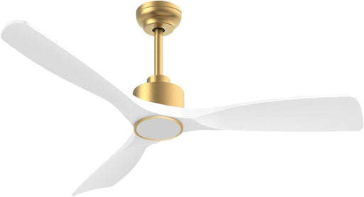 52 in. Indoor Outdoor Smart Ceiling Fan with Lights and Remote Control, White Gold Reversible Quiet Ceiling Fan for Bedroom Patio-1-ErisView
