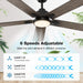 52 in. Indoor Remote Control Ceiling Fan and Light, Black Reversible Silent Ceiling Fan with Timer-2-ErisView