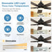 52 in. Indoor Remote Control Ceiling Fan and Light, Black Reversible Silent Ceiling Fan with Timer-4-ErisView
