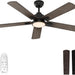 52 in. Indoor Remote Control Ceiling Fan and Light, Black Reversible Silent Ceiling Fan with Timer-1-ErisView