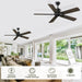 52 in. Indoor Remote Control Fan for Bedroom Living Room, Black Modern Outdoor Ceiling Fan NO Light, 5 Blades Outdoor Fan for Patio-2-ErisView