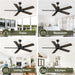 52 in. Indoor Remote Control Fan for Bedroom Living Room, Black Modern Outdoor Ceiling Fan NO Light, 5 Blades Outdoor Fan for Patio-7-ErisView