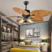 52 in. Indoor Vintage Tropical Ceiling Fans Chandelier with Remote, Industrial Caged Ceiling Fan, Quiet Black Palm Ceiling Fan-7-ErisView
