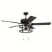 52 in. Industrial Black Ceiling Fan with Caged, Indoor Ceiling Fan with Remote Control Pull Chain and Light Kit-ErisView