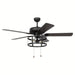 52 in. Industrial Black Ceiling Fan with Caged, Indoor Ceiling Fan with Remote Control Pull Chain and Light Kit-ErisView
