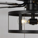 52 in. Industrial Black Ceiling Fan with Caged, Indoor Ceiling Fan with Remote Control Pull Chain and Light Kit-ErisView