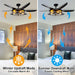 52 in. Industrial Caged Ceiling Fan Light Fixture for Living Room Bedroom, Remote Control Ceiling Fan and Light, Black Outdoor Ceiling Fan for Patio-3-ErisView