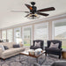 52 in. Industrial Caged Ceiling Fan with Light and Remote, Black Vintage Farmhouse Fandelier for Dining Room Living Room Bedroom-8-ErisView