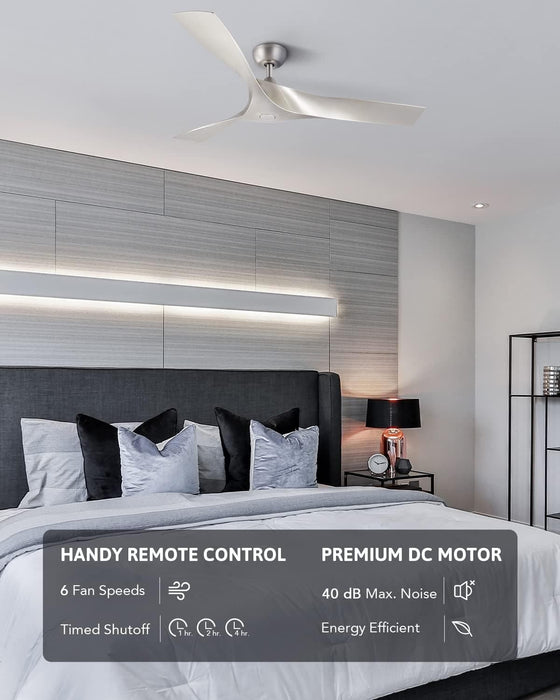 52 in. Industrial Ceiling Fan NO Light, Mid Century Ceiling Fan with Remote, 3 Walnut Blade Indoor Ceiling Fan for Kitchen Bedroom Living Room-12-ErisView