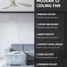 52 in. Industrial Ceiling Fan NO Light, Mid Century Ceiling Fan with Remote, 3 Walnut Blade Indoor Ceiling Fan for Kitchen Bedroom Living Room-13-ErisView