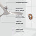 52 in. Industrial Ceiling Fan NO Light, Mid Century Ceiling Fan with Remote, 3 Walnut Blade Indoor Ceiling Fan for Kitchen Bedroom Living Room-14-ErisView