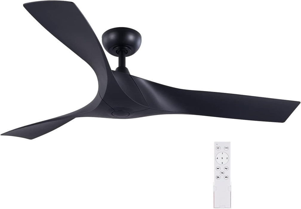 52 in. Industrial Ceiling Fan NO Light, Mid Century Ceiling Fan with Remote, 3 Walnut Blade Indoor Ceiling Fan for Kitchen Bedroom Living Room-18-ErisView