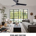 52 in. Industrial Ceiling Fan NO Light, Mid Century Ceiling Fan with Remote, 3 Walnut Blade Indoor Ceiling Fan for Kitchen Bedroom Living Room-19-ErisView