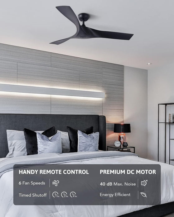 52 in. Industrial Ceiling Fan NO Light, Mid Century Ceiling Fan with Remote, 3 Walnut Blade Indoor Ceiling Fan for Kitchen Bedroom Living Room-21-ErisView