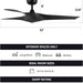 52 in. Industrial Ceiling Fan NO Light, Mid Century Ceiling Fan with Remote, 3 Walnut Blade Indoor Ceiling Fan for Kitchen Bedroom Living Room-24-ErisView