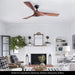 52 in. Industrial Ceiling Fan NO Light, Mid Century Ceiling Fan with Remote, 3 Walnut Blade Indoor Ceiling Fan for Kitchen Bedroom Living Room-2-ErisView