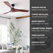 52 in. Industrial Ceiling Fan NO Light, Mid Century Ceiling Fan with Remote, 3 Walnut Blade Indoor Ceiling Fan for Kitchen Bedroom Living Room-5-ErisView