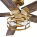 52 in. Industrial Downrod Mount Ceiling Fan with Light and Remote Control, Gold Reversible Ceiling Fan with Light-ErisView