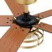 52 in. Industrial Downrod Mount Ceiling Fan with Light and Remote Control, Gold Reversible Ceiling Fan with Light-ErisView