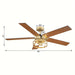 52 in. Industrial Downrod Mount Ceiling Fan with Light and Remote Control, Gold Reversible Ceiling Fan with Light-ErisView