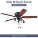 52 in. Industrial Farmhouse Ceiling Fan with Light, Flush Mount LED Ceiling Fan with Light, Pull Chain, Reversible Ceiling Fan Summer Winter-6-ErisView