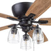 52 in. Industrial Farmhouse Ceiling Fan with Light, Flush Mount LED Ceiling Fan with Light, Pull Chain, Reversible Ceiling Fan Summer Winter-9-ErisView