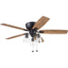 52 in. Industrial Farmhouse Ceiling Fan with Light, Flush Mount LED Ceiling Fan with Light, Pull Chain, Reversible Ceiling Fan Summer Winter-1-ErisView