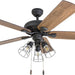 52 in. Industrial LED Ceiling Fan with Light Pull Chain, Bronze Reversible Fan in Winter Summer-6-ErisView
