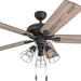 52 in. Industrial LED Ceiling Fan with Light Pull Chain, Bronze Reversible Fan in Winter Summer-1-ErisView