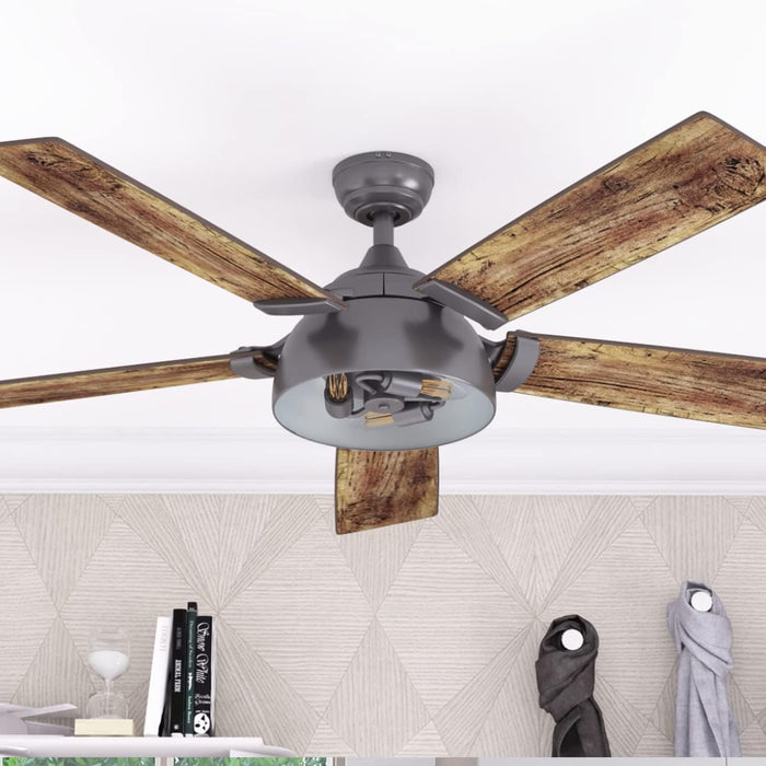52 in. Industrial Looking Ceiling Fan, LED Ceiling Fan with Light and Remote, Reversible Ceiling Fan Winter Summer-10-ErisView